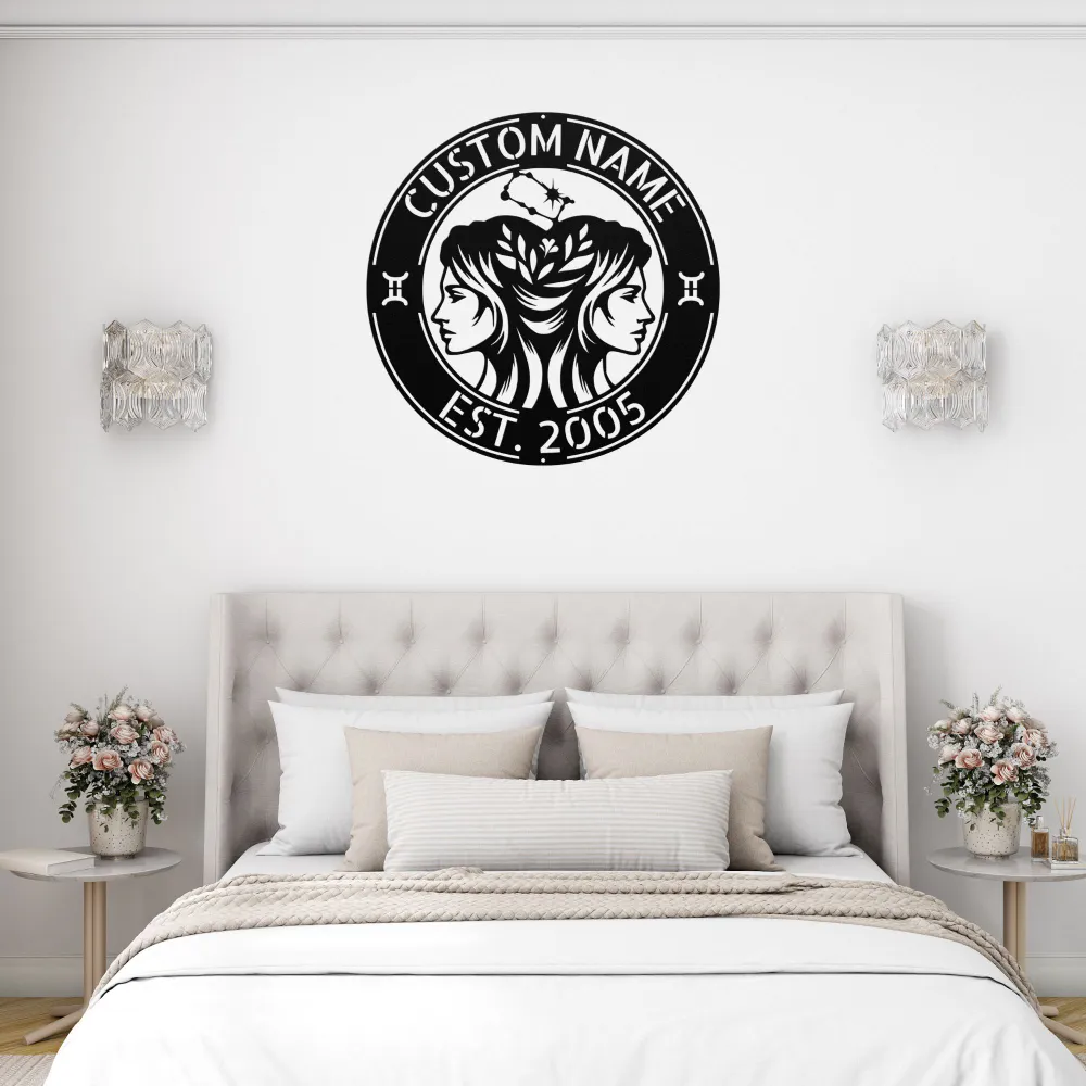 Custom Gemini Zodiac Metal Sign Custom Gemini Zodiac Metal Sign