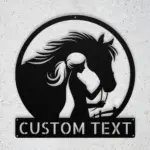 Custom Girl With Horse Metal Sign