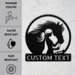 Custom Girl With Horse Metal Sign