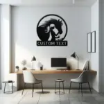 Custom Girl With Horse Metal Sign