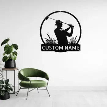 Custom Golfer Art Sign