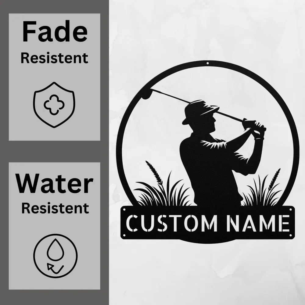 Custom Golfer Art Sign Custom Golfer Art Sign