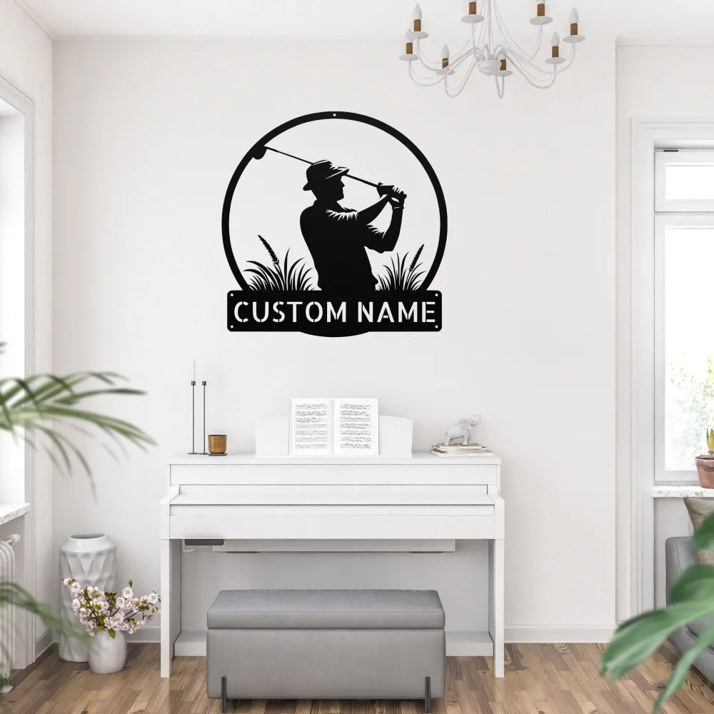 Custom Golfer Art Sign Custom Golfer Art Sign