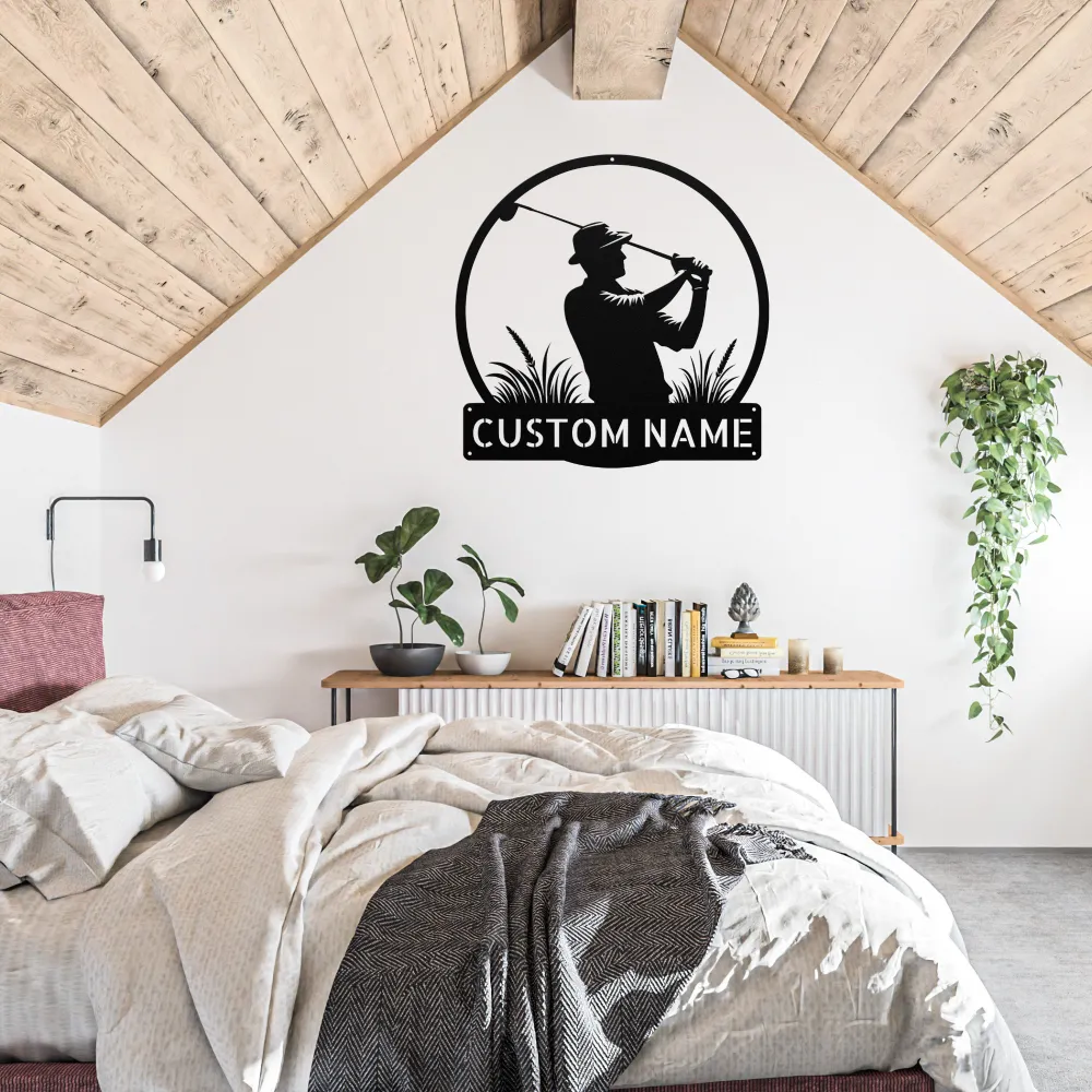 Custom Golfer Art Sign Custom Golfer Art Sign