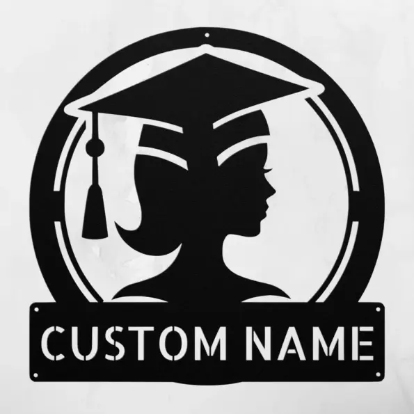 Custom Graduation Cap Metal Sign