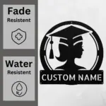 Custom Graduation Cap Metal Sign