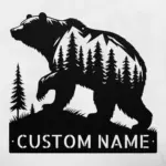 Custom Grizzly Bear Metal Sign