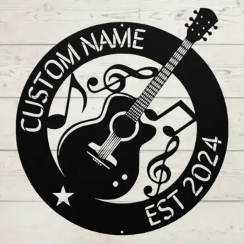 Custom Guitar Metal Sign