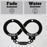Custom Handcuff Couple Metal Sign