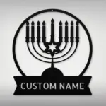 Custom Hanukkah Candles Metal Sign