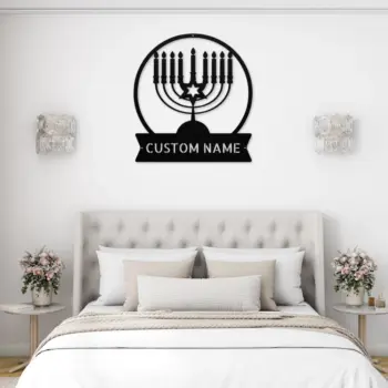 Custom Hanukkah Candles Metal Sign