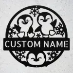Custom Happy Penguins Metal Sign