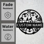Custom Happy Penguins Metal Sign