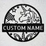 Custom Happy Unicorn Metal Sign