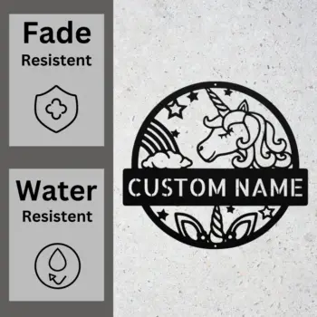 Custom Happy Unicorn Metal Sign
