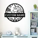 Custom Happy Unicorn Metal Sign
