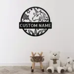 Custom Happy Unicorn Metal Sign