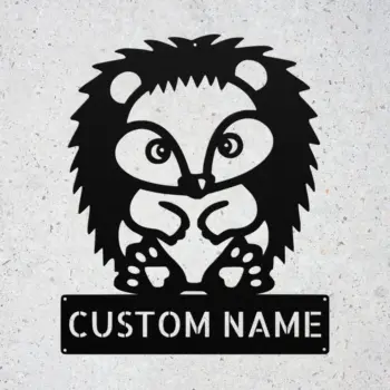 Custom Hedgehog Metal Sign