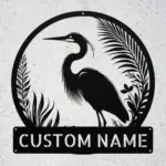Custom Heron Bird Metal Sign