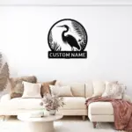 Custom Heron Bird Metal Sign