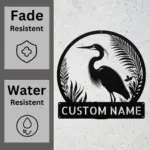 Custom Heron Bird Metal Sign