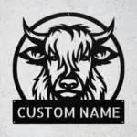 Custom Highland Cow Metal Sign