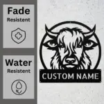 Custom Highland Cow Metal Sign