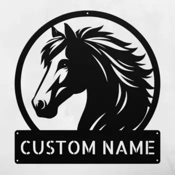 Custom Horse Head Metal Sign