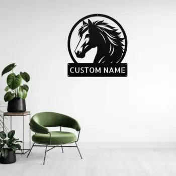 Custom Horse Head Metal Sign