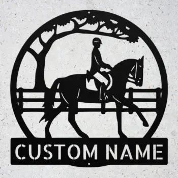 Custom Horse Rider Metal Sign