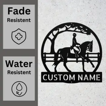 Custom Horse Rider Metal Sign