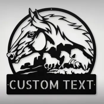 Custom Horses Scene Metal Sign