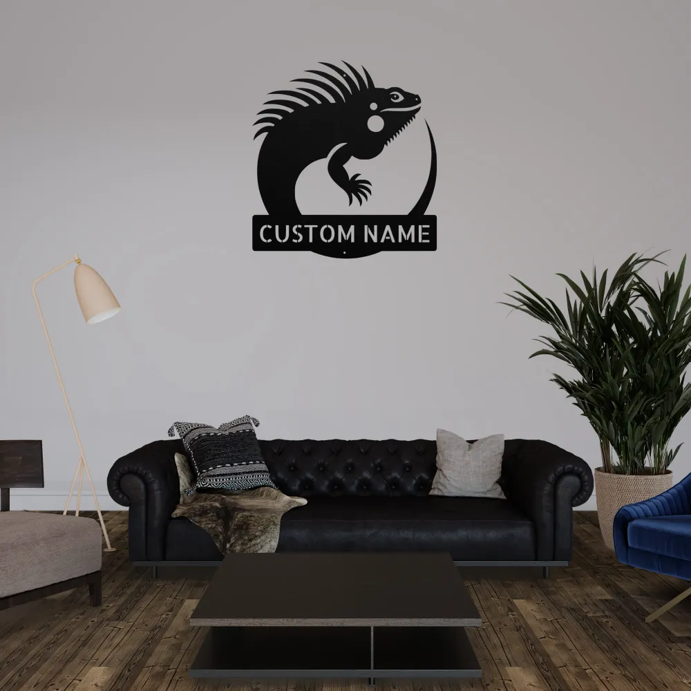 Custom Iguana Metal Sign Custom Iguana Metal Sign
