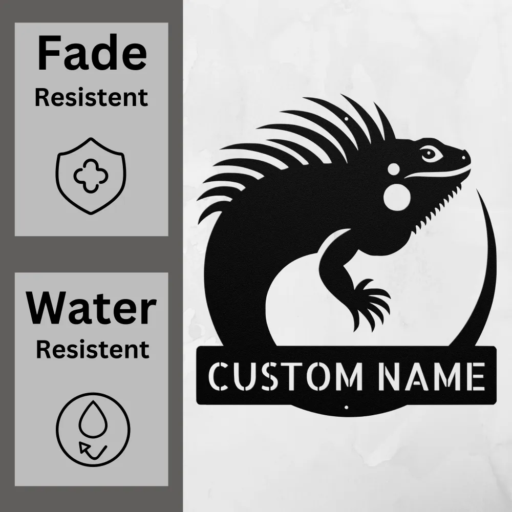 Custom Iguana Metal Sign Custom Iguana Metal Sign