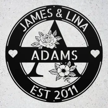 Custom Initial Family Name Metal Sign