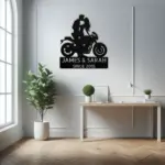 Custom Kissing Couple Moto Metal Sign