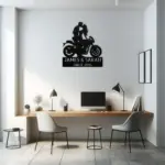 Custom Kissing Couple Moto Metal Sign