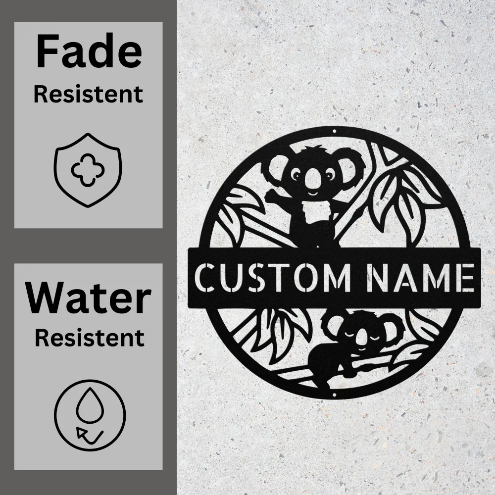 Custom Koala Metal Sign Custom Koala Metal Sign