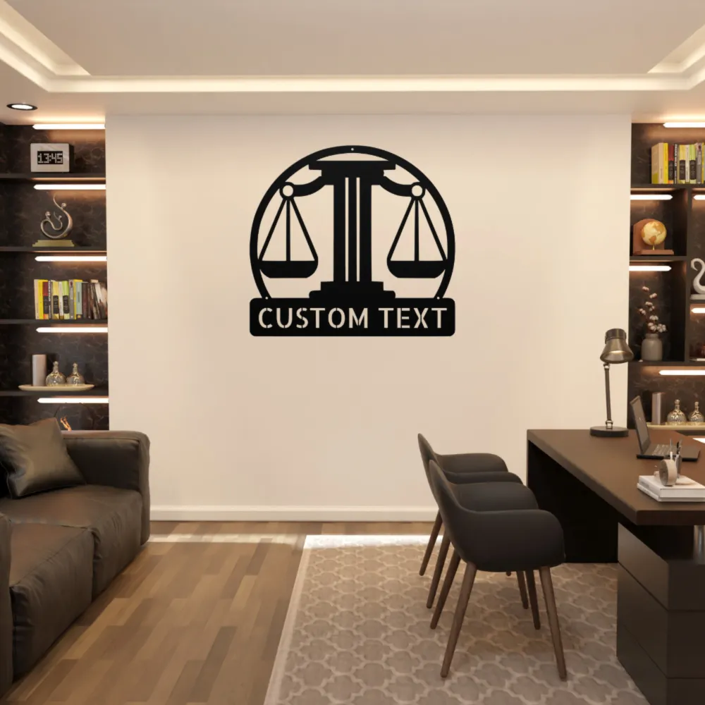 Custom Law Scale Metal Sign Custom Law Scale Metal Sign