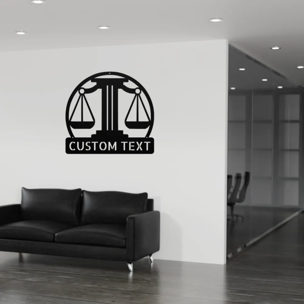 Custom Law Scale Metal Sign Custom Law Scale Metal Sign