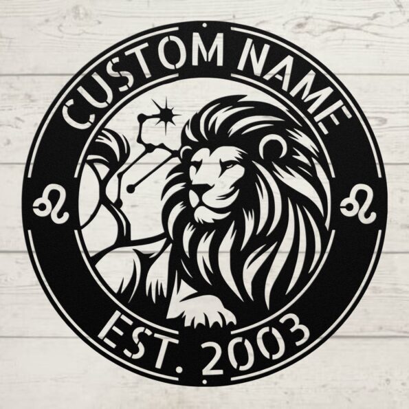 Custom Leo Zodiac Metal Sign