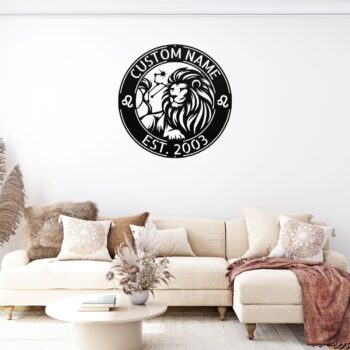 Custom Leo Zodiac Metal Sign