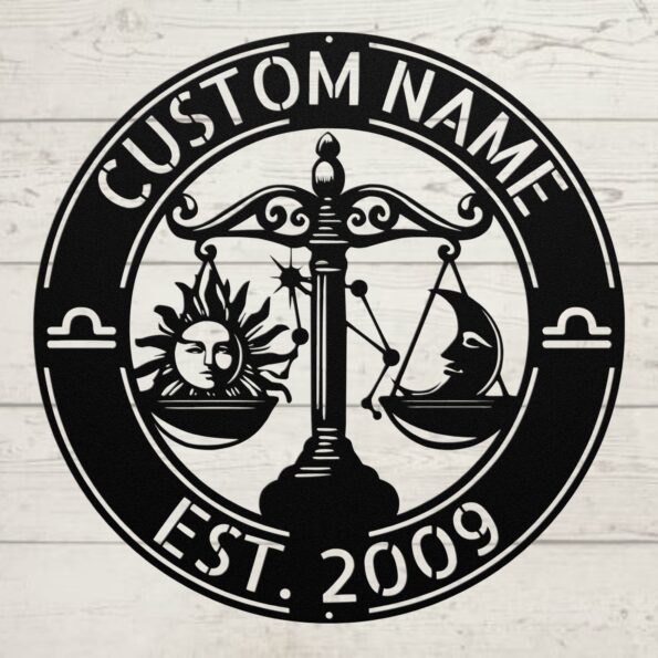 Custom Libra Zodiac Metal Sign