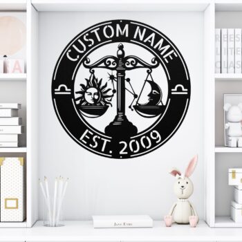 Custom Libra Zodiac Metal Sign