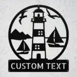 Custom Lighthouse Scene Metal Sign