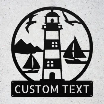 Custom Lighthouse Scene Metal Sign