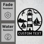 Custom Lighthouse Scene Metal Sign