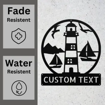Custom Lighthouse Scene Metal Sign