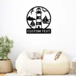 Custom Lighthouse Scene Metal Sign