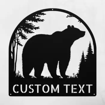 Custom Lone Bear Metal Sign